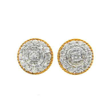 Yellow 14k Yellow Gold Diamond Stud Earrings 0.85ctw